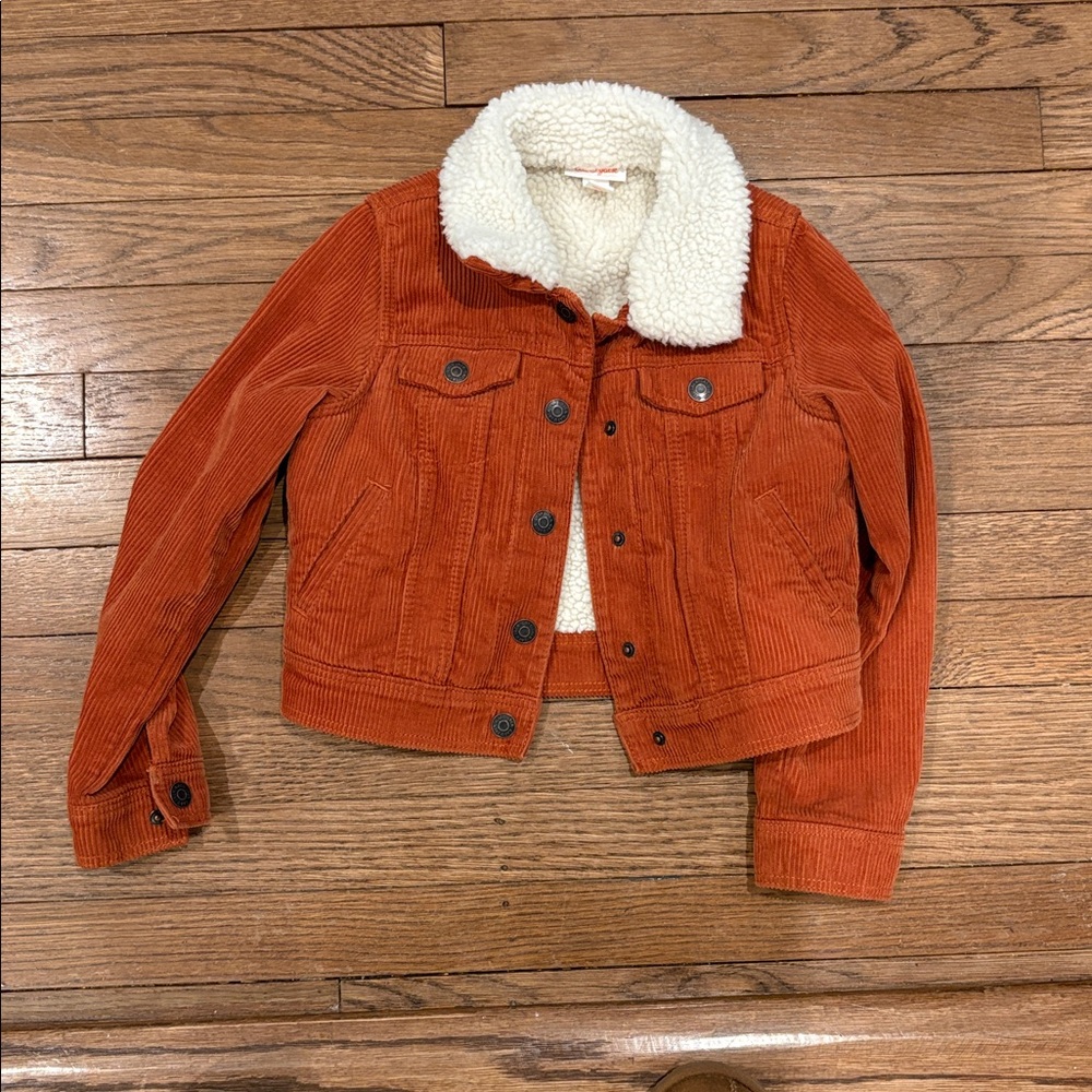 Rust Corduroy Jacket with Sherpa Collar